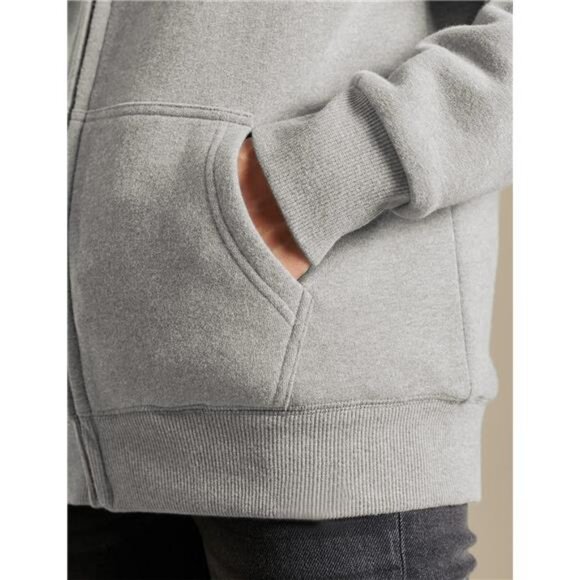 Women's Full Zip Up Sherpa Lined Hoodie Jacket Grey - Picture 5 of 5